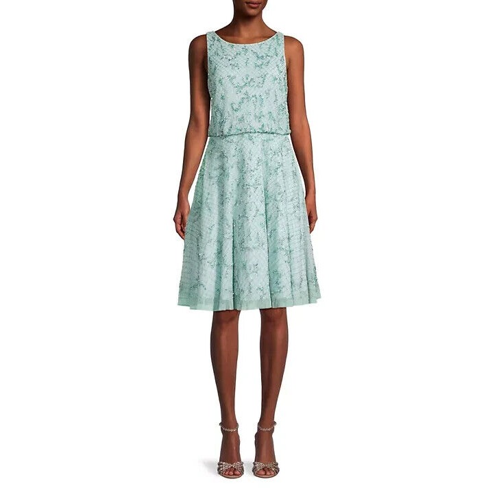 Aidan Mattox Boat Neck Beaded Dress Mint Size 6 New $450